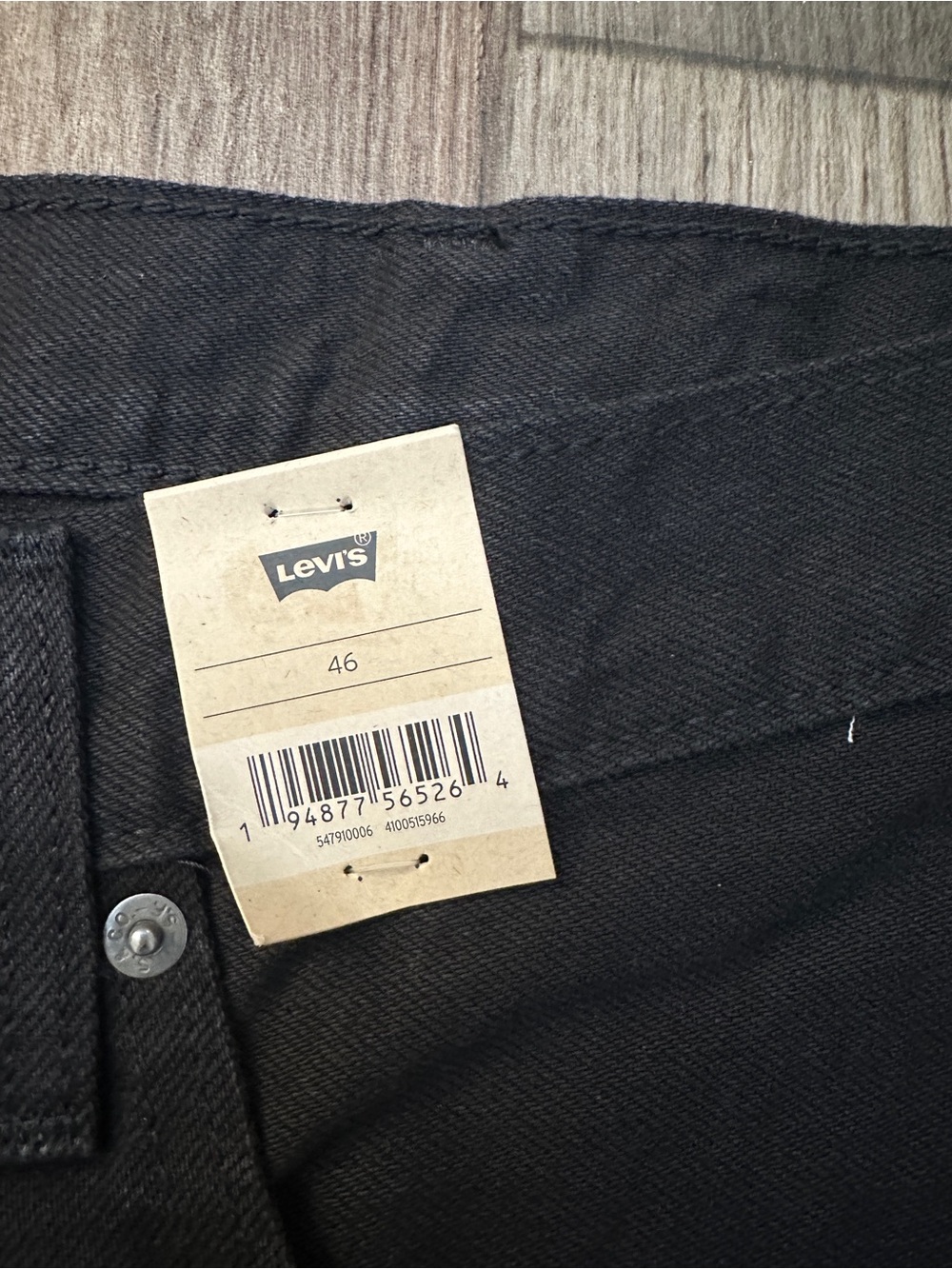 Levis 469 Loose 100% Cotton Denim Shorts Men’s Size 46 Black - Picture 2 of 10